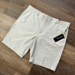 NWT Walter Hagen Pinstripe Short Khaki Mens Sz 42 Essentials Golf Casual